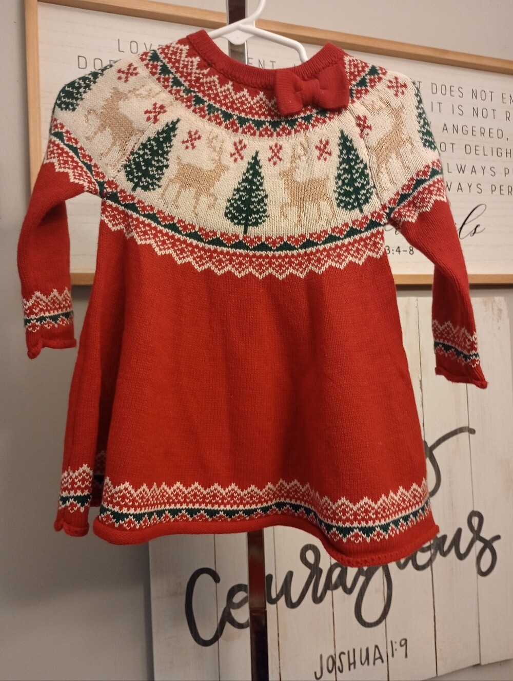 Tahari Baby Sweater Dress Size 6-9 Months Christmas Dress